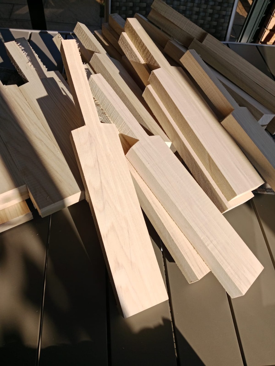 KiTi-Bat blanks rough-cut and drying
