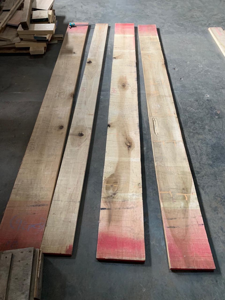 Rough poplar planks awaiting selection
